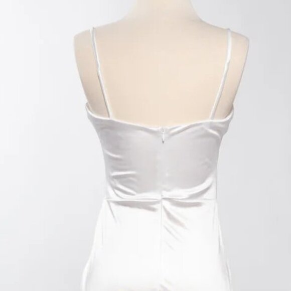 NEW LONG FORMAL SLEEVELESS SHEATH SOLID PROM DRESS W/ GATHERED WAISTLINE TC D601 - Picture 5 of 9